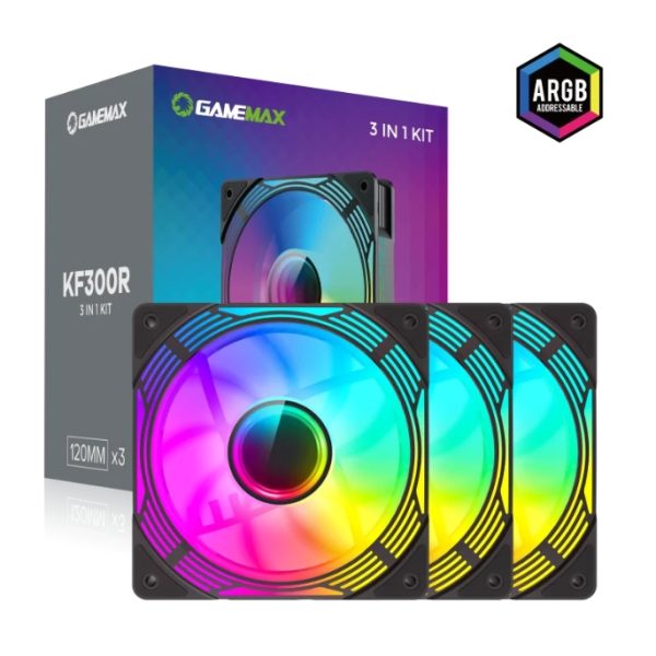 Kit 3 en 1 Ventiladores PC GAMEMAX KF300R